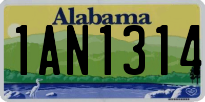 AL license plate 1AN1314