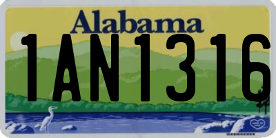 AL license plate 1AN1316