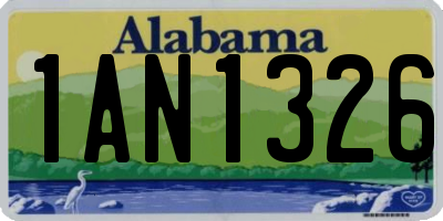 AL license plate 1AN1326