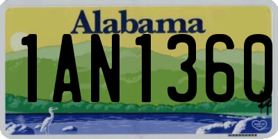 AL license plate 1AN1360