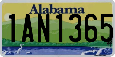 AL license plate 1AN1365