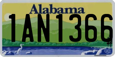 AL license plate 1AN1366