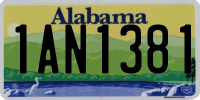 AL license plate 1AN1381