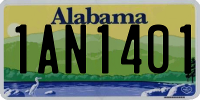 AL license plate 1AN1401