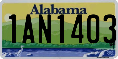 AL license plate 1AN1403