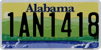 AL license plate 1AN1418