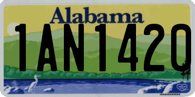 AL license plate 1AN1420