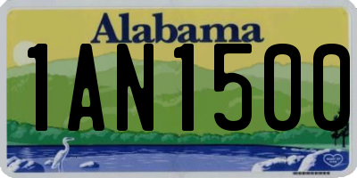 AL license plate 1AN1500