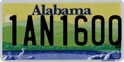AL license plate 1AN1600