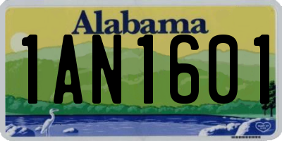 AL license plate 1AN1601