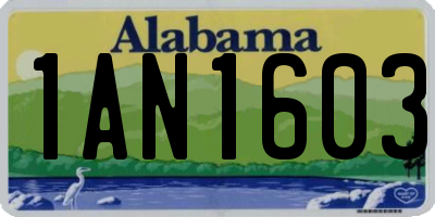 AL license plate 1AN1603