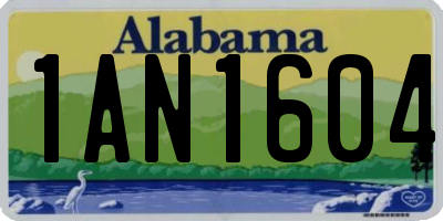 AL license plate 1AN1604