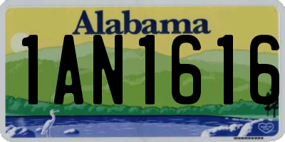 AL license plate 1AN1616