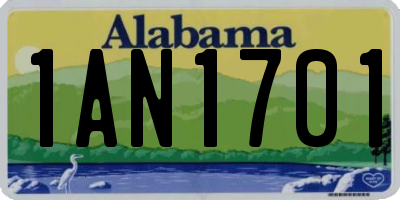 AL license plate 1AN1701