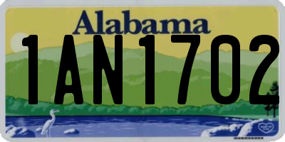AL license plate 1AN1702
