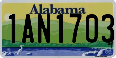 AL license plate 1AN1703