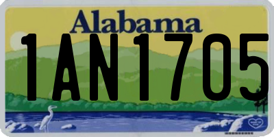 AL license plate 1AN1705