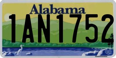 AL license plate 1AN1752