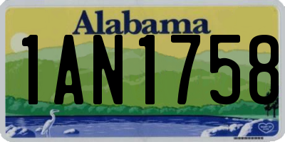 AL license plate 1AN1758