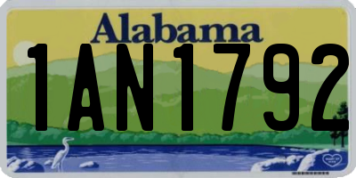 AL license plate 1AN1792