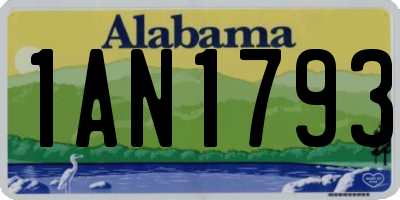 AL license plate 1AN1793