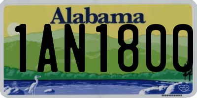 AL license plate 1AN1800