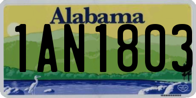 AL license plate 1AN1803