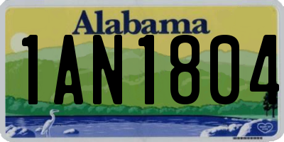 AL license plate 1AN1804