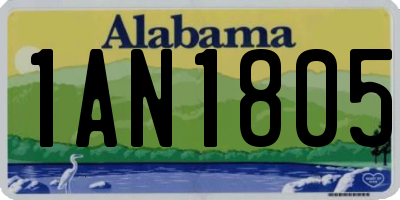 AL license plate 1AN1805