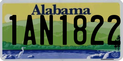 AL license plate 1AN1822