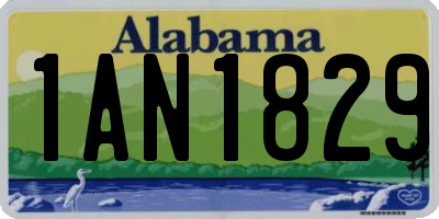 AL license plate 1AN1829