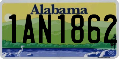 AL license plate 1AN1862