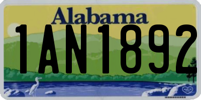 AL license plate 1AN1892