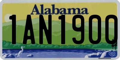 AL license plate 1AN1900