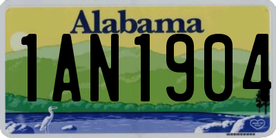 AL license plate 1AN1904
