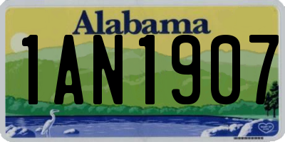 AL license plate 1AN1907