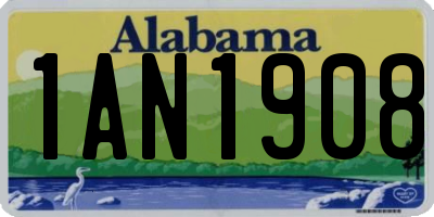 AL license plate 1AN1908