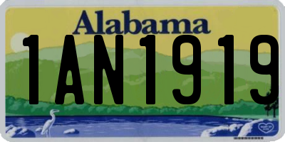 AL license plate 1AN1919