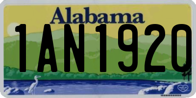 AL license plate 1AN1920