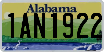 AL license plate 1AN1922
