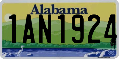 AL license plate 1AN1924
