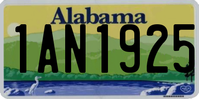 AL license plate 1AN1925