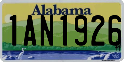 AL license plate 1AN1926