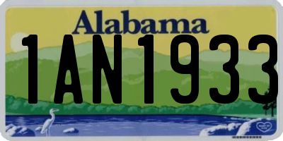 AL license plate 1AN1933