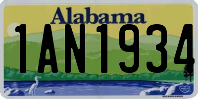 AL license plate 1AN1934