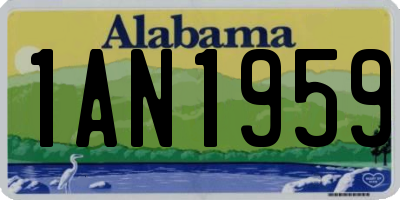 AL license plate 1AN1959