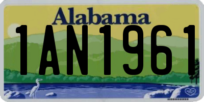 AL license plate 1AN1961