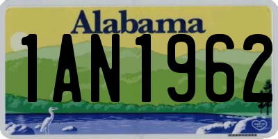 AL license plate 1AN1962