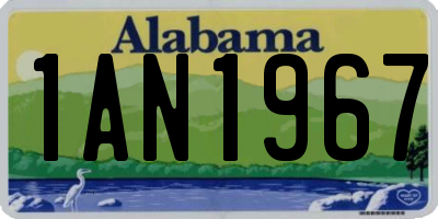 AL license plate 1AN1967