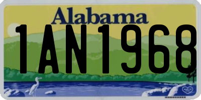 AL license plate 1AN1968